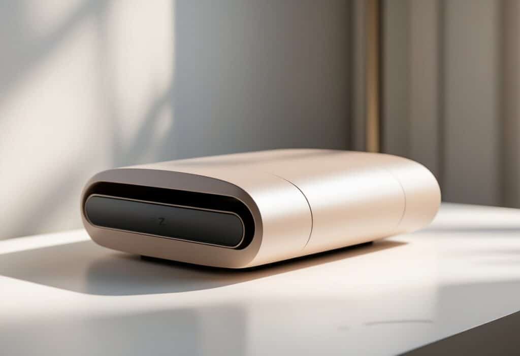 Objeto moderno e elegante começando com a letra Z sobre uma superfície limpa e fundo desfocado.