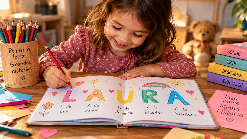 Livro do nome da criança: como criar páginas personalizadas com palavras e desenhos